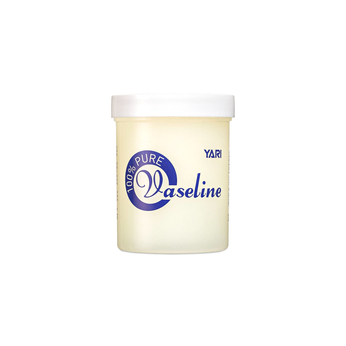 YARI 100% Ren Vaseline (4 oz). Klar dåse i plast med hvidt låg, indeholdende ren vaseline. Til pleje og beskyttelse af huden.